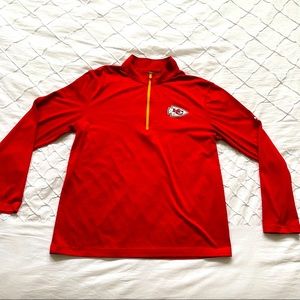Mens NFL KC Chiefs Pullover Half Zip Jacket | Size Medium